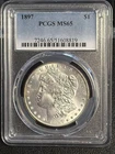 1897 Morgan Silver Dollar PCGS MS-65
