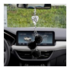 Bling Heart Diamond Car Hanging Accessories, Bling Love Heart and Cute Black
