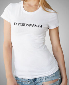 Emporio Armani White Ladies Designer T Shirt Size S M Womens Ebay