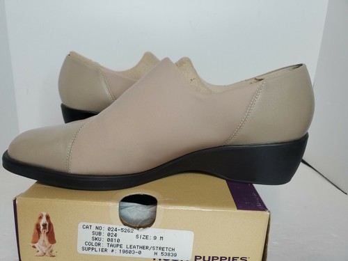 Hush Puppies New Vintage Taupe Slip On size 9m Casual Leather - Picture 7 of 8