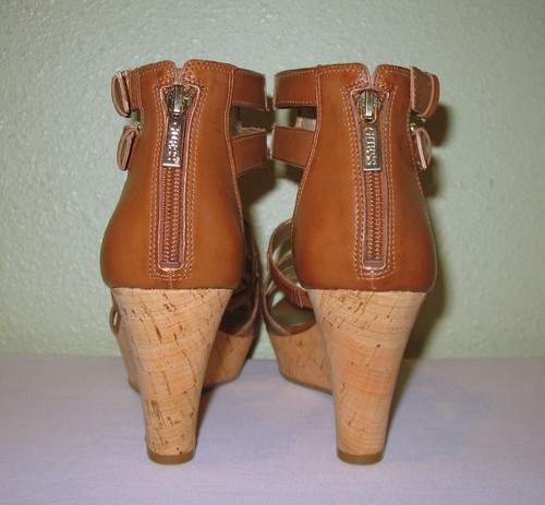 SANDALI DONNA COGNAC BRONZO GUESS GLADIATORE PLATEAU ZEPPA US 10 EUR 40 40,5 41 - Foto 5 di 12