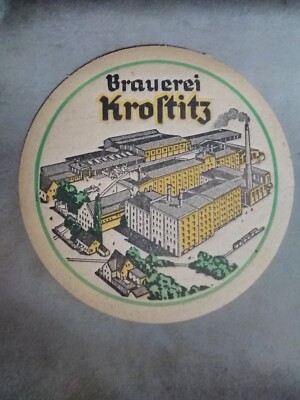 Brauerei Krostitz Bierdeckel 1930 original ungebraucht