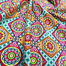 4-way Stretch Fabric Medallion Print Spandex 60" wide by the Yard for Swimwear