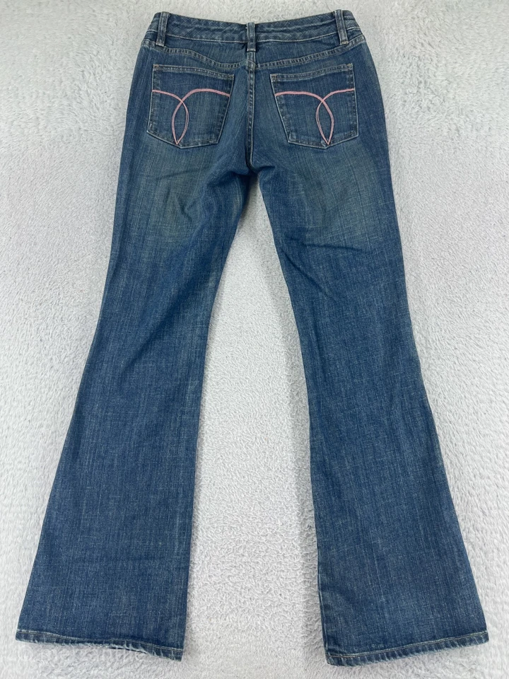 Pantalones de mezclilla Sergio Valente para mujer 28 azules acampanados tiro bajo mezcla de algodón Foto 2 de 4