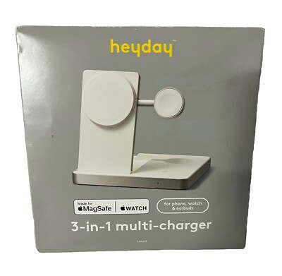 Hey Day 3 in 1 Charger for iPhone Watch and AirPod -  White New