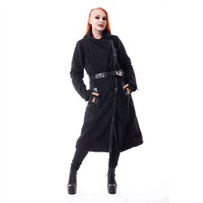 Chemical Black Lost Shade Coat Black Ladies Goth Emo Punk Long Alternative