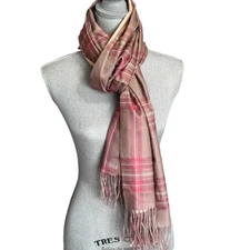 Lightweight 70" X 48" Cashmere Pashmina Scarf - NEW w/defect - Plaid