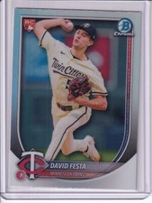 David Festa 2025 Bowman Chrome #54 Red Rookie RC Logo Refractor Redemption SP