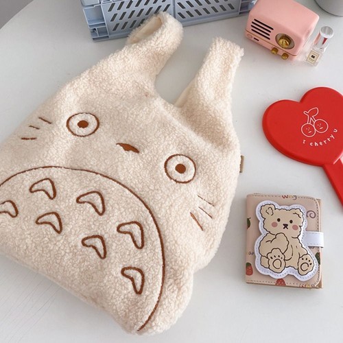 Shoppers Fashion Cotton Cloth Cartoon Totoro Embroidery Handbag Lamb Fabric - Picture 7 of 14