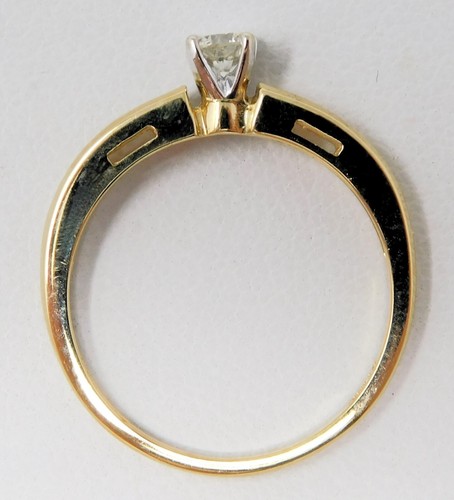 14k Multi Gold ≈3.4 mm Diamond + Accents Engagement Promise Ring Sz 6.25+ B6318 - Picture 4 of 7
