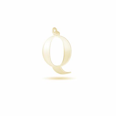BEKA&BELL Anhänger 925 Silber gelb vergoldet Glänzend Buchstabe Q Alphabet Damen