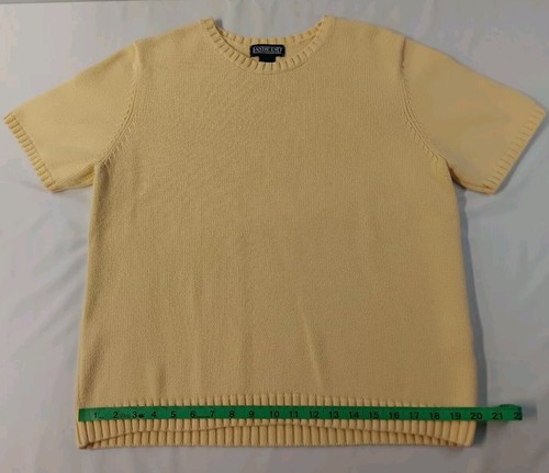 Suéter Pullover Vintage Lands End Para Mujer Manga Corta Cuello Redondo Talla Grande - Imagen 2 de 7