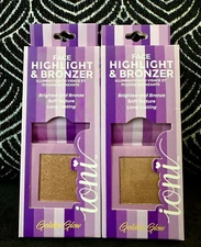 2pk IONI FACE HIGHLIGHT BRONZER MINI-KITS GOLDEN GLOW ILLUMINATE SUN KISSED TAN