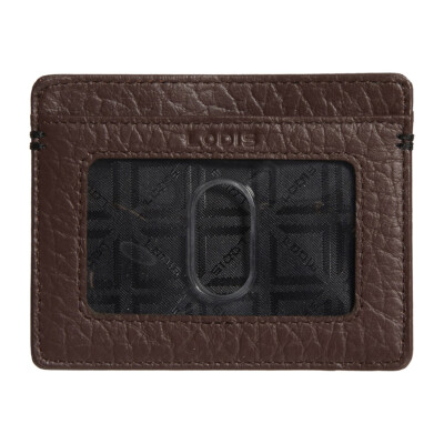 Lodis RFID Card Case Italian Leather Dark Brown ID Credit Holder
