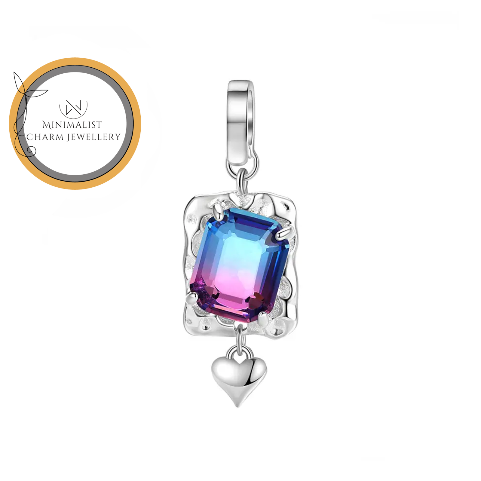 Geometric Glass Heart Charms for DIY Bracelets - Valentine's Day Jewelry Supplies