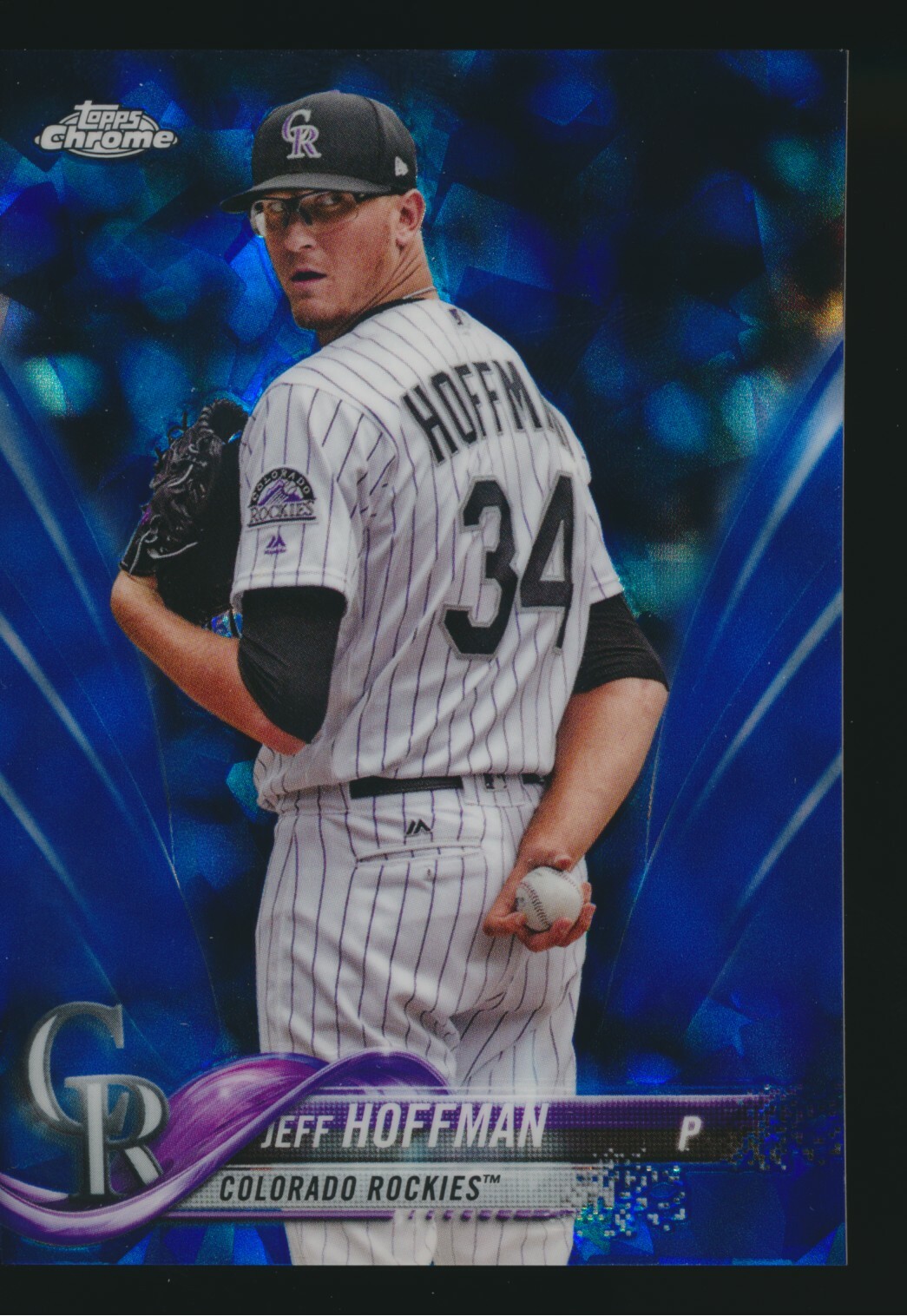 2018 Topps Chrome Sapphire Blue Refractor #356 Jeff Hoffman Colorado Rockies