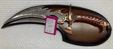 Beautiful Damascus Claw Dagger with Wall Plaque