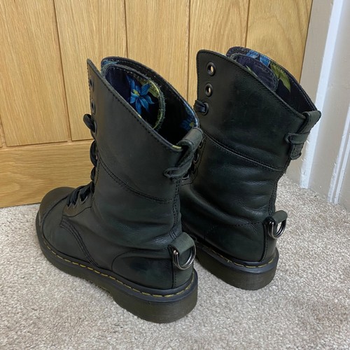 Dr Martens Triumph Aimilita Fold Over Leather Boots Floral Lined Size UK 4 EU 37 - Picture 7 of 8