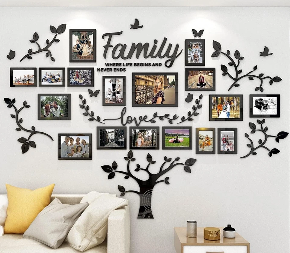 Premium Family Tree Wall Sticker - Acrylic - 57''x81'' - 17 Picture Frames - Image 4 of 4