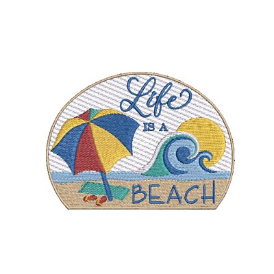 #ad Life is a Beach Patch Iron on Embroidered Applique $5.87