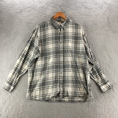 Red Head Brand Co Button Up Casual Shirt Mens 2XL Grey Plaid Cotton Long Sleeve