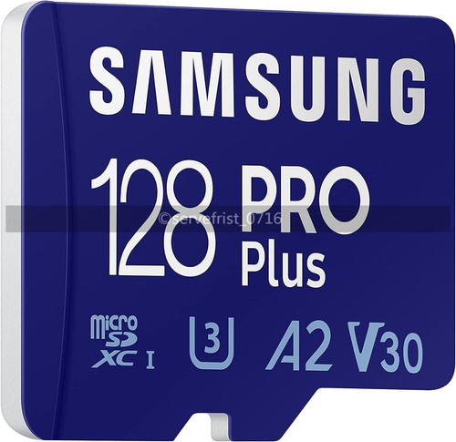Carte mémoire Samsung Pro Plus MircoSD 128/256/512 Go UHS-I U3 A2 V30 HD&4K UHD neuve - Photo 8 sur 14