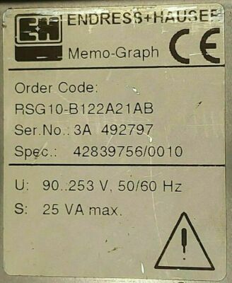 Endress + Hauser Memo-Graph ENDRESS+HAUSER RSG10-B122A21AB MEMO GRAPH 115-230V 5