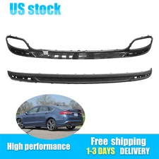 Rear Lower Bumper W/ Dual Exhaust Diffuser Trim Panel Kit Fits 13-18 Ford Fusion