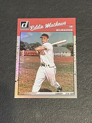 2023 Panini Donruss - Retro 1990 Career Stat Line #258 Eddie Mathews /376