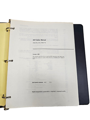 Vintage 1980 DEC Digital Equipment EDT Editor Handbuch AA-J726A-TC