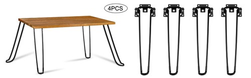 28" 4 Pcs Solid Iron Bar Folding Metal Table Desk Hairpin Legs w/ Screw Sturdy - Picture 10 of 12