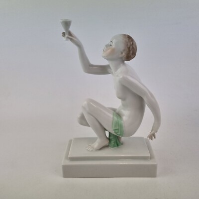 Herend Ungarn Porzellan Figur Akt Dame ''Salute The Winner'' 5737 23 cm hoch