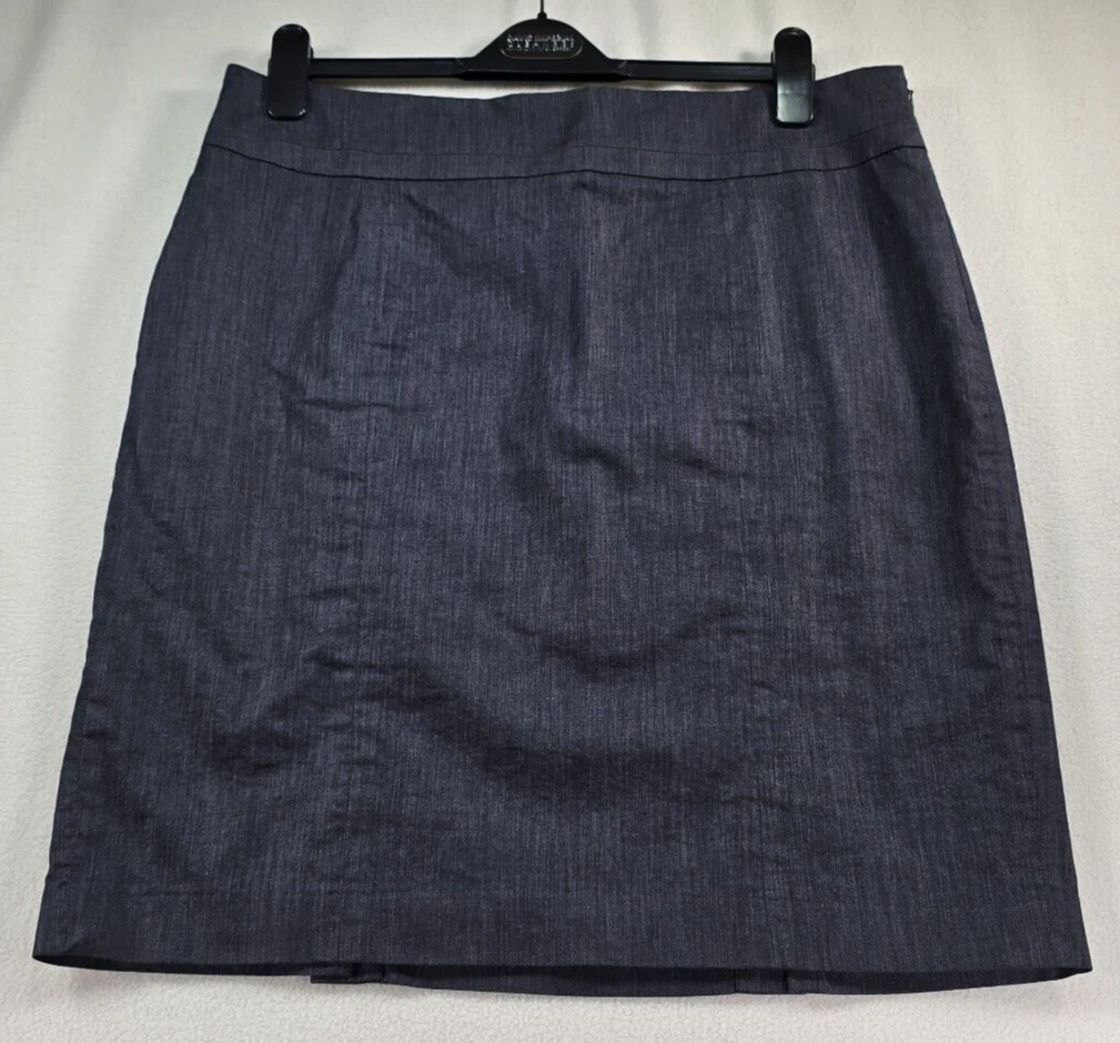 Ann Taylor LOFT Skirt Womens 14 Gray Twill Corpcore Career Professional Office