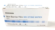 McKesson 176-5728 No Sting Skin Barrier Wipes 2.4 X 2.4 Inch 25 Ct Exp 12/2026