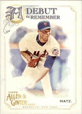 2020 Topps Allen & Ginter STEVEN MATZ A Debut to Remember Insert Mets #DTR-17