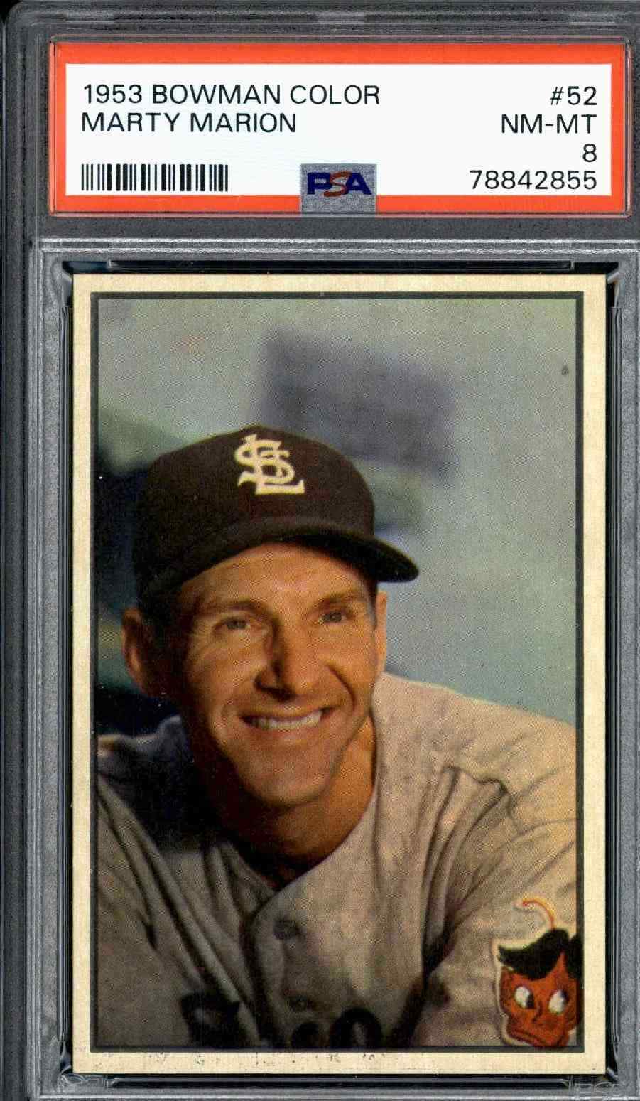 1953 Bowman Color #52 Marty Marion - PSA 8