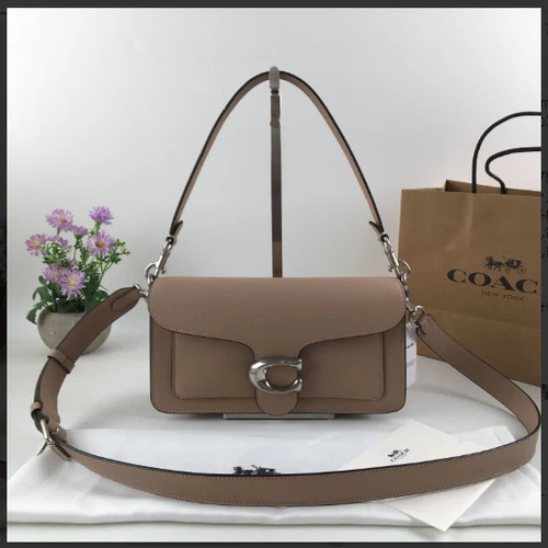 COACH 73995 Tabby Shoulder Bag Brown Dark stone Leather Crossbody Outlet New