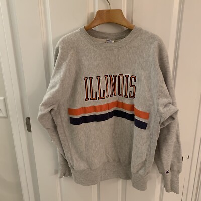 Vintage Champion Reverse Weave Sweatshirt Illinois Fighting Illini