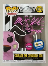 FUNKO POP GEMINI FLOCKED COURAGE THE COWARDLY DOG SIGNED MARTY GRABSTEIN  -8935S