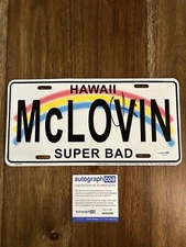 Christopher Mintz-Plasse Signed Mclovin License Plate ACOA PROOF ID Superbad