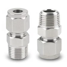 Stainless Steel 304 Compression Tube Fitting Straight Adapter Connector with ...
