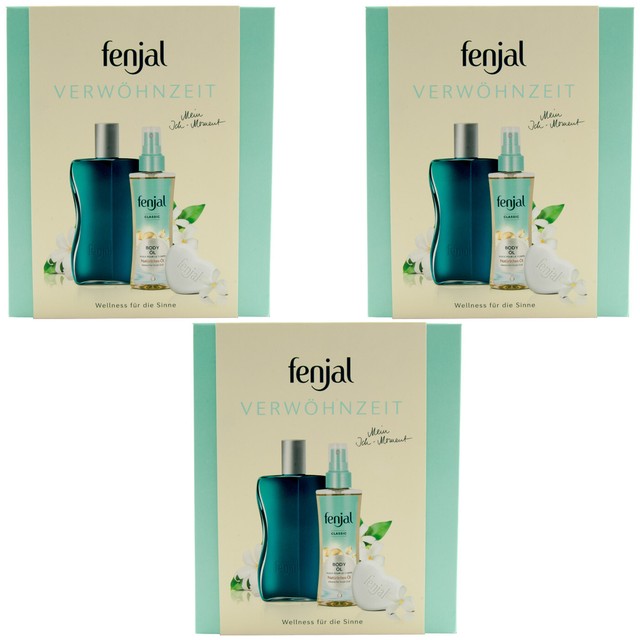 Fenjal Gift Set 1 X Verwöhnzeit Cream Oil Bath Body Hand Soap Heart