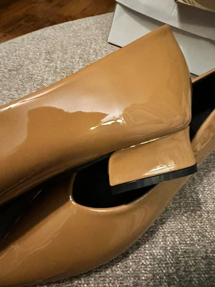 Mujer Charol Apariente Marrón Camel Plano Punta Talla US 10 (EU40) Foto 2 de 4