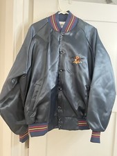 Vintage Anheuser Busch Navy Blue Bomber Jacket Size X-Large Made In USA