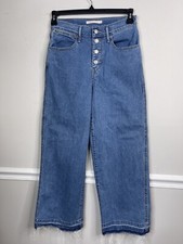 Levi's Jeans Womens Size 27 Blue Mile High Cropped Wide Leg Button Fly 30/28