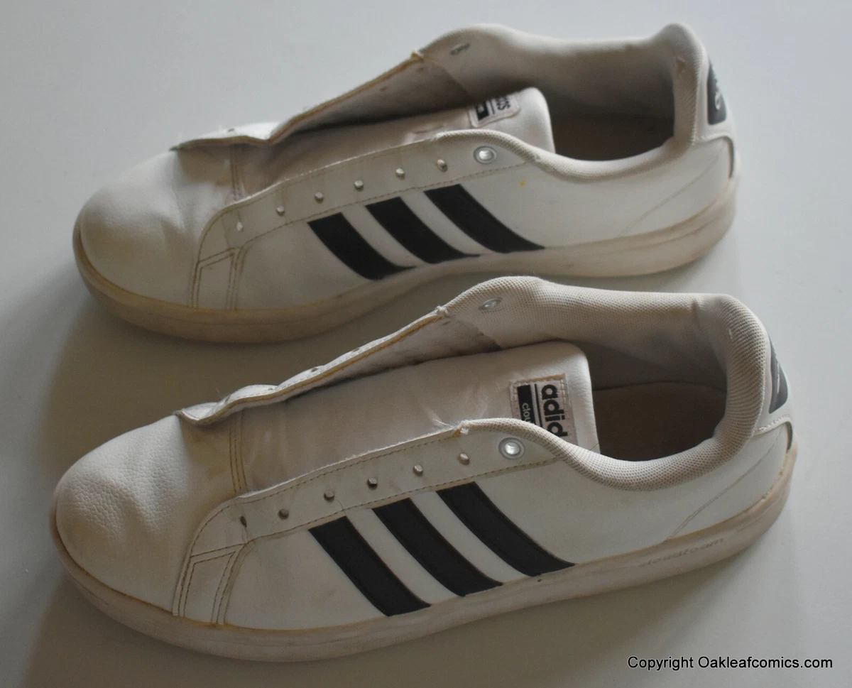 Adidas Neo Cloudfoam Men Size 8.5 White with Black Sneakers HWA 1Y3001 USED