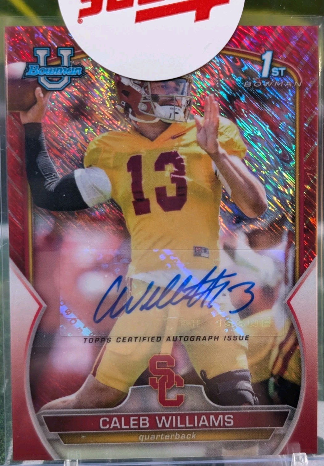 2022 Bowman Chrome U Caleb Williams Red Shimmer Auto /5