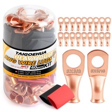 40 PCS Battery Cable Copper Wire Lugs Ends, Terminal Connectors, Heat Shrink