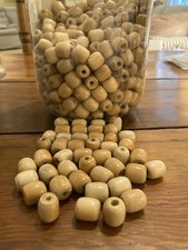 385 Natural Blonde Wooden Macrame Barrel Beads