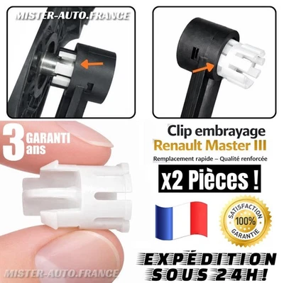 x2 CLIP ÉMETTEUR D’EMBRAYAGE RENAULT MASTER 3 ✅ 2010-2024 MONTAGE AGRAFE PÉDALE - Photo 1/4